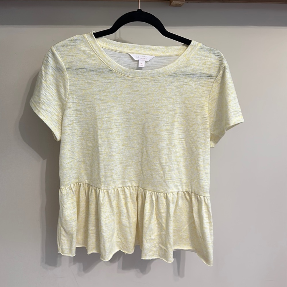 Lauren Conrad Yellow Peplum Top